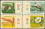 USA 1969 Flowers/ Plants/ Orchid/ Nature/ Fir Trees/ Pine Cones 4v set blk (n25722)