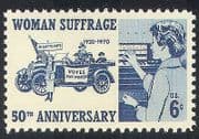 USA 1970 Car / Transport / Politics / Women Votes / Suffrage 1v (n25005)