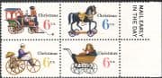 USA 1970 Christmas/ Toys/ Horse/ Train/ Steam/ Locomotive/ Pram/ Bike 4v blk (n43308)