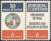 USA 1970 Disabled Veterans/ POWS/ Armed Forces/ Army/ Navy/ Air Force 2v pr (n45023)