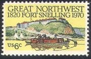 USA 1970 Fort Snelling / Buildings / Boats / Transport / Military / History 1v (n40809)