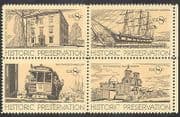 USA 1971 Cable Car / Rail / Sailing Ship / Transport / Trams / Buildings 4v blk (n24271)