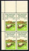 USA 1974 Fort Harrod/ Wagon/ Cattle/ Buildings/ Transport 4 x 1v blk (n29049)