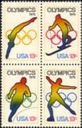 USA 1976 Olympic Games/ Winter Olympics/ Sports/ Skiing/ Skating/ Diving 4v set blk (n43505g)
