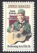 USA 1978 Jimmie Rodgers / Trains / Music / Steam Locomotive / Guitar / People 1v (n33324)