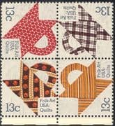 USA 1978 Quilts/ Art/ Crafts/ Sewing/ Weaving/ Cloth/ Textiles/ Design 4v set blk (n33328)
