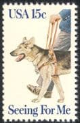 USA 1979 Alsatian Guide Dog/ Medical/ Health/ Blind/ Animals/ Disabled 1v (n28999)