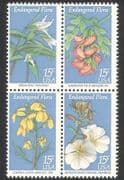 USA 1979 Endangered Flowers / Plants / Nature / Conservation / Animation 4v blk (n39042)