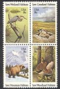 USA 1981 Bear/ Heron/ Birds/ Animals/ Nature/ Habitats/ Conservation 4v blk (n39044)
