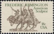 USA 1981 Frederic Remington/ Sculptor/ Horses/ Sculpture/ Art/ People/ Animals 1v (n46268)