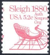 USA 1981 Horse-drawn Sleigh/ Sledge/ Carriage/ Transport 1v coil (n29303)