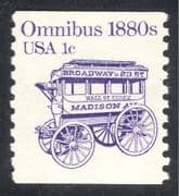 USA 1981 Transport/ Horse Drawn Bus/ Omnibus/ Historic Vehicle 1v coil (n43744)
