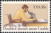 USA 1981 Year of Disabled Persons/ IYDP/ Health/ Welfare/ Microscope/ Wheelchair 1v (n43505j)