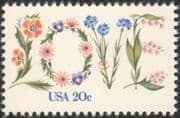 USA 1982 Greetings/ Love/ Flowers/ Animation/ Design 1v (n45027)