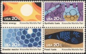 USA 1982 World Fair/ Energy/ Nuclear/ Solar Power/ Chemicals/ Coal 4v set blk (n44749)