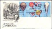 USA 1983 Hot Air Balloons / Balloon / Flight / Aviation / Transport 4v blk FDC (n10912)