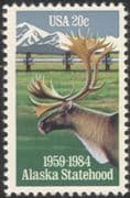 USA 1984 Alaska Statehood/ Reindeer/ Oil Pipeline/ Energy/ Mountains/ Animals/ Nature/ Wildlife 1v (n44828)