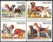 USA 1984 Spaniel/ Beagle/ Terrier/ Dogs/ Nature/ Animals/ Pets 4v set blk (n28892)