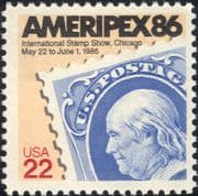 USA 1985 "Ameripex '86" Exhibition/ Stamp-on-Stamp/ StampEx/ S-on-S 1v (us1026)