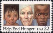 USA 1985 "Help End Hunger" Campaign/ Welfare/ Health/ People/ Faces 1v (us1021)