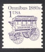 USA 1985 Transport/ Horse Drawn Bus/ Omnibus/ Historic Public Vehicles 1v (n24533)