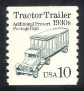 USA 1985 Transport/ Tractor Trailer/ Truck/ Lorry/ Motors 1v o/p coil (n43732)