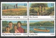 USA 1985 Youth Year / Scouts / YMCA / Leisure / Camping / Canoe / Boat / Transport blk n39035