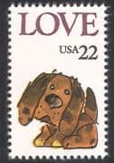 USA 1986 Puppy / Love / Greetings / Pets / Domestic Animals / Animation 1v (n39040)