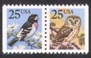 USA 1988 Owl / Grosbeak / Birds / Raptors / Flowers / Nature bklt pr (n39106)
