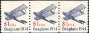 USA 1990 Seaplane/ Flying Boat/ Planes/ Aircraft/ Aviation/ Transport 3 x 1v coil plate 1 (n43762a)
