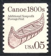 USA 1990 Transport/ Birch Bark Canoe/ Boat/ Canoes/ Boats 1v (brown) o/p coil (n43738)