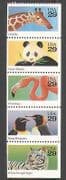 USA 1992 Panda / Tiger / Penguin / Giraffe / Flamingo / Animals / Birds / Nature 5v stp n25448