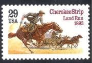 USA 1993 Cherokee Strip / Pioneers / Horses / Rider / Wagon / Transport / History 1v n40139
