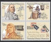 USA 1993 Post / Transport / Mail / Trains / Plane / Horse / Aviation / Museum 4v blk (n39099)