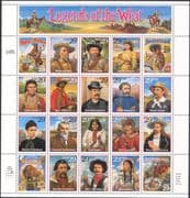 USA 1994 LEGENDS OF THE WEST/ Horses/ Cowboys/ Bison/ Cattle/ Stagecoach 20v sht (n15889)
