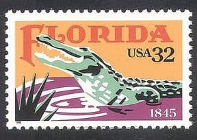 USA 1995 Alligator  /  Animals  /  Nature  /  Florida  /  Reptiles  /  Wildlife 1v (n25450)