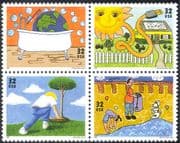 USA 1995 Earth Day/ Dog/ Tree/ Solar Energy/ Sun/ Electricity/ Art/ Paintings/ Environment 4v blk (n18704)