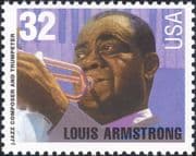 USA 1995 Louis Armstrong/ Trumpet/ Jazz Musician/ Music/ People 1v (n43505k)