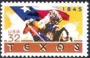 USA 1995 Texas Statehood 150th/ Horse/ Rider/ Flag/ Animation 1v (n22921)