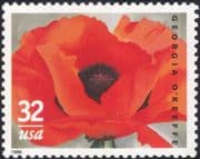USA 1996 Georgia O'Keefe/ Painters/ Artists/ Poppy/ Art/ Paintings/ Flowers 1v (n44705)