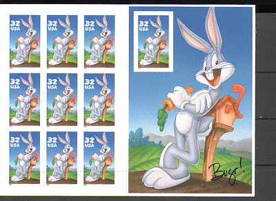USA 1997 BUGS BUNNY  /  Rabbits  /  Animation  /  Cartoons  /  Animals 10v bklt s  /  a (n15884)