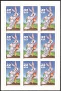 USA 1997 Bugs Bunny/ Rabbits/ Cartoons/ Animation/ Cinema/ Films 9v s/a pane (b4035)