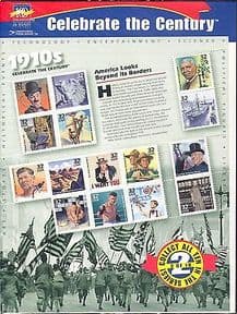 USA 1998 Century  /  1910s  /  Chaplin  /  Ship  /  Eagle  /  Scouts  /  Art  /  Sport 15v sht (b9648a)