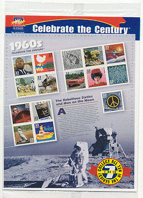 USA 1999 Century  /  1960s  /  Space  /  Music  /  Car  /  Helicopter  /  War  /  SportPeople 15v sht b9624