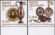 Vatican 2007 Christian Museum/ Glass/ Vase/ Lamp/ Silver Bottle/ Art 2v set (n38499d)