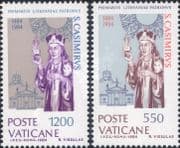 Vatican City 1984 St Casimir/ Saints/ People/ Castle/ Cathedral/ Architecture 2v set (n38499a)
