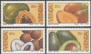 Venda 1983 Sub-Tropical Fruit/ Plants/ Nature/ Trees/ Food/ Farming 4v set (b9977c)