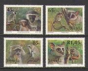 Venda 1994 Monkeys / Bushbabies / Wildlife 4v set (n20199)