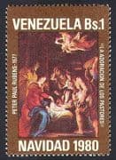 Venezuela 1980 Christmas / Greetings / Nativity / Art / Rubens / Shepherds 1v (n40366)