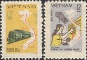 Vietnam 1980 Trains/Railways/ Rail/ Locomotive/ Communications/ Phone/ Telephone 2v set (s282d)